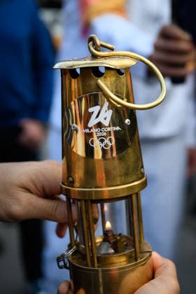 December 11, 2025, Pontedera, Rome, Italy: The Olympic Torch passes through Pontedera, the city of motors for the Milan Cortina 2026 Winter Olympics . Pontedera, Italy 11 December 2025 The Milan Cortina 2026 Olympic Torch.  - ZUMAa289 20251211_zia_a289_093 Copyright: xStefanoxDallexLuchex
