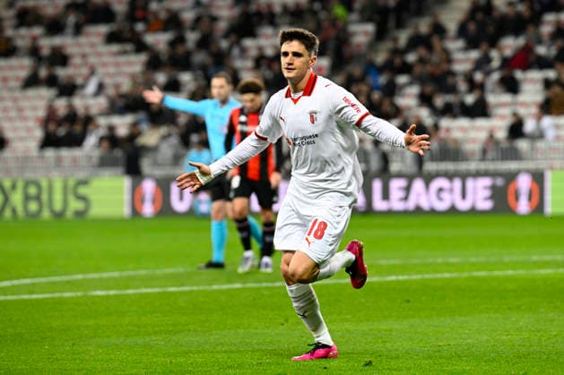 FOOTBALL : OGC Nice VS Sporting Braga - UEFA Europa League - 11 12 2025 Joy SC Braga - But Pau Victor - UEFA Europa League match between OGC Nice and SC Braga on December 11, 2025 at the Allianz Riviera in Nice. NiceFrance  Copyright: xWilliamxCannarellax