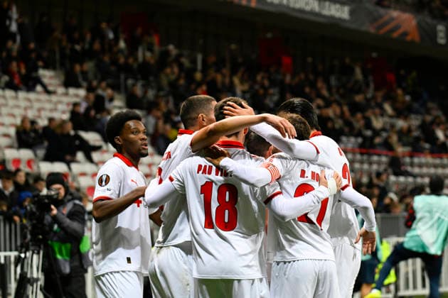 FOOTBALL : OGC Nice VS Sporting Braga - UEFA Europa League - 11 12 2025 Joy SC Braga - But Pau Victor - UEFA Europa League match between OGC Nice and SC Braga on December 11, 2025 at the Allianz Riviera in Nice. NiceFrance  Copyright: xWilliamxCannarellax