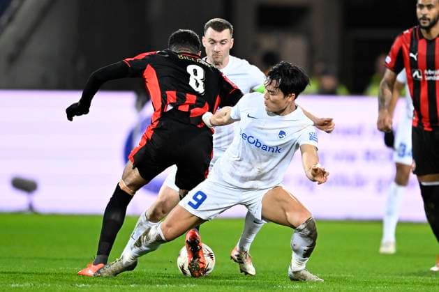 Midtjylland v KRC Genk - UEFA Europa League MIDTJYLLAND, DENMARK - DECEMBER 11 : Oh Hyeon-Gyu forward of KRC Genk during the UEFA Europa League 2025 26 League Phase MD6 match between Midtjylland and KRC Genk on December 11, 2025 in Midtjylland, Denmark, 11 12 2025 Midtjylland Denmark  Copyright: xTomasxSiskx