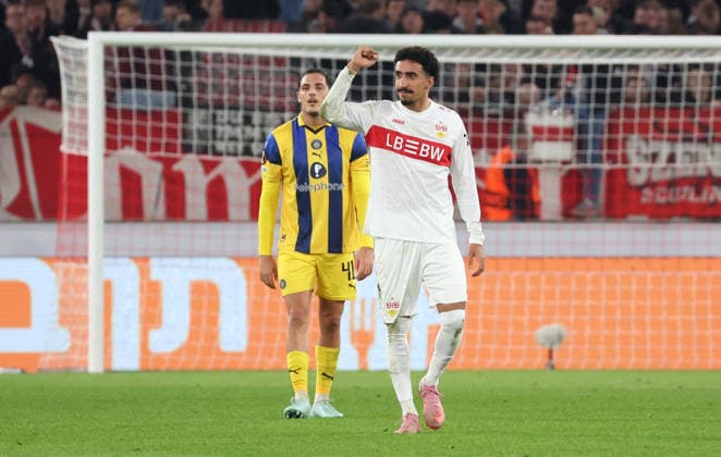Stuttgart, Fußball UEFA Europa League, Saison 2025-2026, VfB Stuttgart vs. Maccabi Tel Aviv, Jubel nach dem 2:0 Tor, Torschütze Tiago Tomas (VfB)