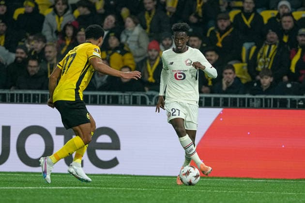 Schweiz: UEFA Europa League 2025 26, BSC Young Boys vs LOSC Lille - Stadion Wankdorf, Bern: Felix Correia (27 Lille) in aktion Bern Stadion Wankdorf Bern Schweiz Copyright: xKjetilxWaberx