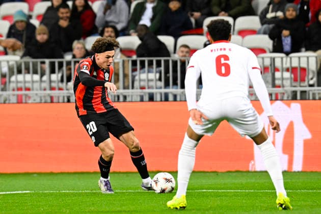 FOOTBALL : OGC Nice VS Sporting Braga - UEFA Europa League - 11 12 2025 Tom Louchet (OGC Nice) - UEFA Europa League match between OGC Nice and SC Braga on December 11, 2025 at the Allianz Riviera in Nice. NiceFrance  Copyright: xWilliamxCannarellax