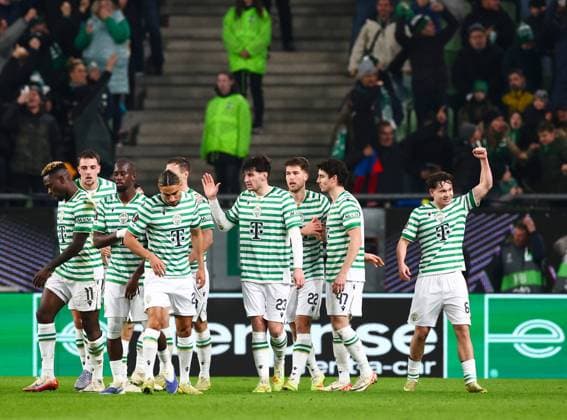 Bence Otvos of Ferencvaros celebrates scoring his sides first goal during UEFA Europa League league phase match at the Groupama Arena, Budapest. Ferencvaros v Rangers - UEFA Europa League - League Phase - Groupama Arena, Budapest, Hungary - 11 Dec 2025Budapest Groupama Arena United Kingdom  Copyright: xO Rourke RangersxFC Shutterstockx 16081545x