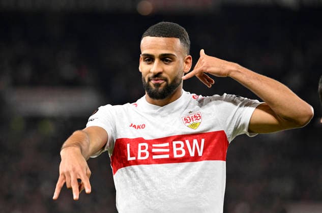 TOR zum 4:1 Josha Vagnoman VfB Stuttgart (04) Torjubel VfB Stuttgart vs Maccabi Tel-Aviv FC EUROPA LEAGUE EL 11.12.2025 DFL REGULATIONS PROHIBIT ANY USE OF PHOTOGRAPHS AS IMAGE SEQUENCES AND OR QUASI-VIDEO VfB Stuttgart vs Maccabi Tel-Aviv FC EUROPA LEAGUE EL