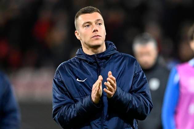 Midtjylland v KRC Genk - UEFA Europa League MIDTJYLLAND, DENMARK - DECEMBER 11 : Heymans Daan midfielder of KRC Genk after the UEFA Europa League 2025 26 League Phase MD6 match between Midtjylland and KRC Genk on December 11, 2025 in Midtjylland, Denmark, 11 12 2025 Midtjylland Denmark  Copyright: xTomasxSiskx