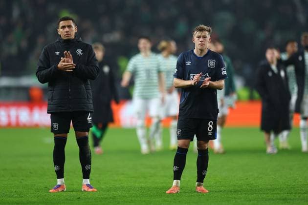 Connor Barron of Rangers applauds the fans Ferencvaros v Rangers, UEFA Europa League, Group Stage, Football, Groupama Arena, Budapest, Hungary - 11 Dec 2025Budapest Groupama Arena Hungary EDITORIAL USE ONLY No use with unauthorised audio, video, data, fixture lists, club league logos or live services. Online in-match use limited to 120 images, no video emulation. No use in betting, games or single club league player publications. Copyright: xMichaelxZemanek Shutterstockx 16080575at