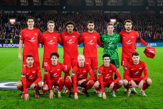 251211 The staring eleven of Brann during the UEFA Europa League football match between Brann and Fenerbache on December 11, 2025 in Bergen. Photo: Marius Simensen BILDBYRAN COP 238 MM0053 bbeng fotboll football soccer fotball uefa europa league brann fenerbache Copyright: MARIUSxSIMENSEN BB251211ZE019