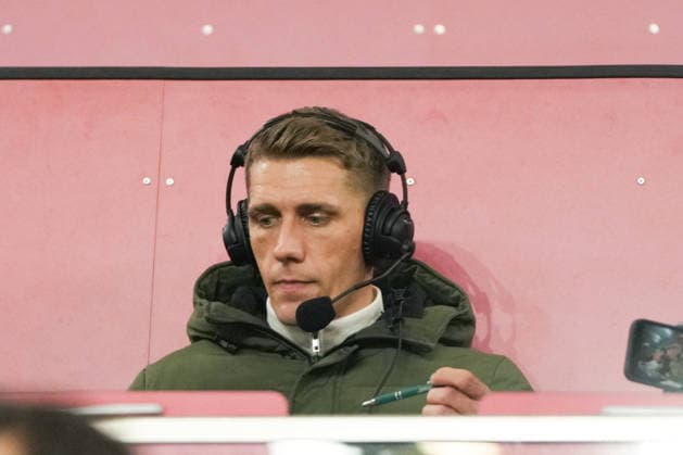 UEFA Europa League: SC Freiburg vs FC Salzburg, 11.12.2025 Nils Petersen auf den Kommentaren-Plätze UEFA Europa League: SC Freiburg vs FC Salzburg, Europa-Park-Stadion, 11.12.2025 Copyright: xBEAUTIFULxSPORTS Boscox