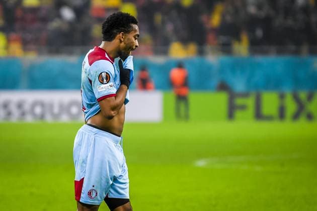 BUCHAREST , 11-12-2025 , National Arena , season 2025 2026 , UEFA Europa League football , League phase matchday 6 , match between FC Steaua Boekarest and Feyenoord , picture shows Feyenoord player Quinten Timber looks disappointed FCSB - Feyenoord  x200126175x Copyright: