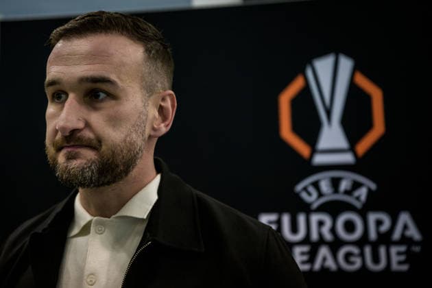 251211 Head coach Anes Mravac of Malmö FF is being interviewed by the media after the Europa League football match between Porto and Malmö FF on December 11, 2025 in Porto. Photo: Ludvig Thunman BILDBYRAN kod LT LT0761 fotboll football soccer fotball uefa europa league europa league porto malmö ff bbeng Copyright: LUDVIGxTHUNMAN BB251211LT116