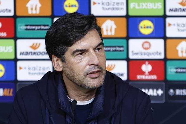 LYON , 11-12-2025 , Groupama Stadium , season 2025 2026 , UEFA Europa League League phase . match between Olympique Lyon and Go Ahead Eagles, Picture shows Olympique Lyonnais trainer coach Paulo Fonseca at press conference, PK, Pressekonferenz Olympique Lyon - Go Ahead Eagles  x200127098x Copyright: