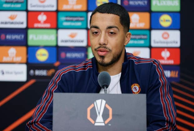 Basel, Switzerland - December10, 2025: UEFA Europa League - Soccer Match press conference, PK, Pressekonferenz Aston Villa FC vs. FC Basel with Belgian Youri Tielemans from Aston Villa UEFA Europa League: Aston Villa FC vs. FC Basel