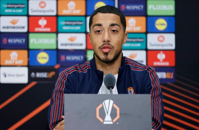 Basel, Switzerland - December10, 2025: UEFA Europa League - Soccer Match press conference, PK, Pressekonferenz Aston Villa FC vs. FC Basel with Belgian Youri Tielemans from Aston Vills, St. Jakob Stadion UEFA Europa League: Aston Villa FC vs. FC Basel