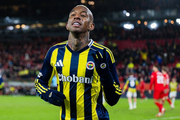 251211 Talisca of Fenerbahce celebrates after scoring the 0-4 goal during the UEFA Europa League football match between Brann and Fenerbache on December 11, 2025 in Bergen. Photo: Marius Simensen BILDBYRAN COP 238 MM0053 bbeng brann fenerbache football fotball fotboll jubel soccer uefa europa league Copyright: MARIUSxSIMENSEN BB251211ZK032