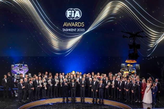 FIA AWARDS 2025 - DREAMS OF A CHAMPION BEN SULAYEM Mohammed (uae), President of the FIA, portrait and all champions, family picture during the 2025 FIA General Assembly, from December 8 to 12, 2025 in Tashkent, Uzbekistan - TashkentUzbekistan  Copyright: xGREGORYxLENORMANDx