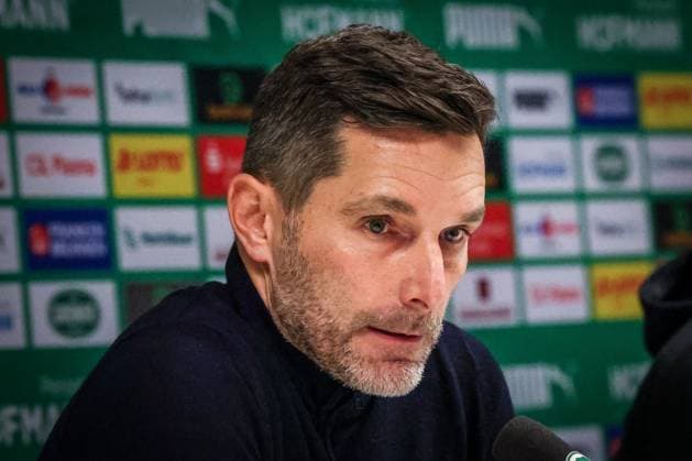 Cheftrainer Stefan Leitl (Hertha BSC Berlin) bei der Pressekonferenz, Spvgg Greuther Fuerth vs. Hertha BSC Berlin, Fussball, 2. Bundesliga, DFL, Saison 2025 2026, Hinrunde, 16. Spieltag, 12.12.2025 DFB regulations prohibit any use of photographs as image sequences and or quasi-video Fuerth Bayern Deutschland