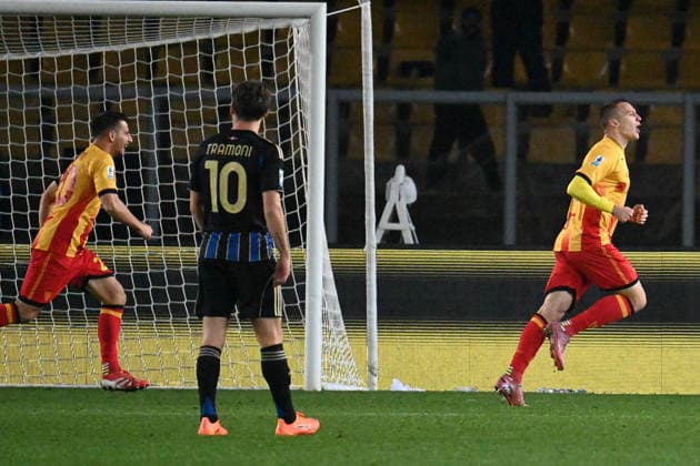 CALCIO - Serie A - US Lecce vs Pisa SC Nikola Stulic (Us Lecce) celebrates after the goal during US Lecce vs Pisa SC, Italian soccer Serie A match in Lecce, Italy, December 12 2025 Lecce Italy  Copyright: xIPAxSport ABACAx