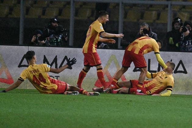 CALCIO - Serie A - US Lecce vs Pisa SC Us Lecce celebrates after the goal during US Lecce vs Pisa SC, Italian soccer Serie A match in Lecce, Italy, December 12 2025 Lecce Italy  Copyright: xIPAxSport ABACAx