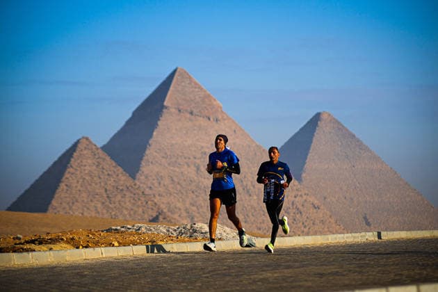 Pyramids Half Marathon 2025 In Giza Runners participate in the Pyramids Half Marathon in Giza, Egypt, on December 13, 2025. Giza Egypt  Copyright: xAhmedxMosaadx originalFilename:mosad-notitle251213_npuKi.jpg
