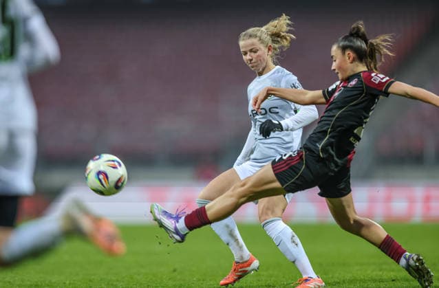GER, Nürnberg, 1. FC Nürnberg vs VfL Wolfsburg, Google Pixel Bundesliga, Fussball, DFB, Spielzeit 2025 2026, Max-Morlock-Stadion, 13. Spieltag im Bild: Justine Kielland (VfL Wolfsburg 18) DFB DFL REGULATIONS PROHIBIT ANY USE OF PHOTOGRAPHS AS IMAGE SEQUENCES AND OR QUASI-VIDEO, 13.12.2025 Copyright: HMBxMedia HendrikxHamelau