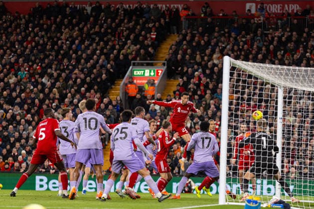 Football - FA Premier League - Liverpool FC v Brighton & Hove Albion FC LIVERPOOL, ENGLAND - Saturday, December 13, 2025: Liverpool s scores the second goal during the FA Premier League match between Liverpool FC and Brighton & Hove Albion FC at Anfield. (Photo by David Rawcliffe Propaganda) LIVERPOOL Anfield MERSEYSIDE ENGLAND  Copyright: xDavidxRawcliffex P2025-12-13-Liverpool_Brighton-77