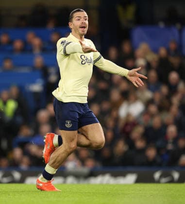 Jack Grealish (E) at the Chelsea v Everton EPL match, at Stamford Bridge, London, UK on 13th December, 2025. 