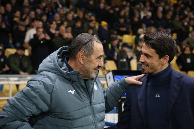 Parma™s mister Carlos Questa and Lazio s mister Maurizio Sarri during the Serie A soccer match between Parma and Lazio at the Ennio Tardini in Parma - Saturday , December 13, 2025. - Soccer .  Copyright: xGiannixSantandrea LaPressex