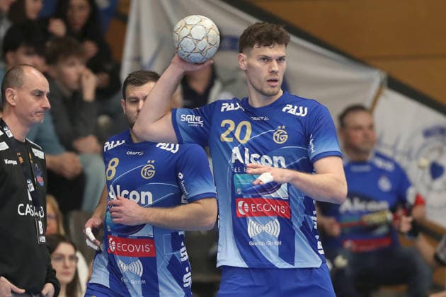 13.12.2025, Herren, Handball, Saison 2025 2026, 2. Handball-Bundesliga, 15. Spieltag: TV Grosswallstadt - 1. VfL Potsdam Finn Wullenweber ( 20, TV Großwallstadt) Elsenfeld Untermainhalle Bayern Deutschland