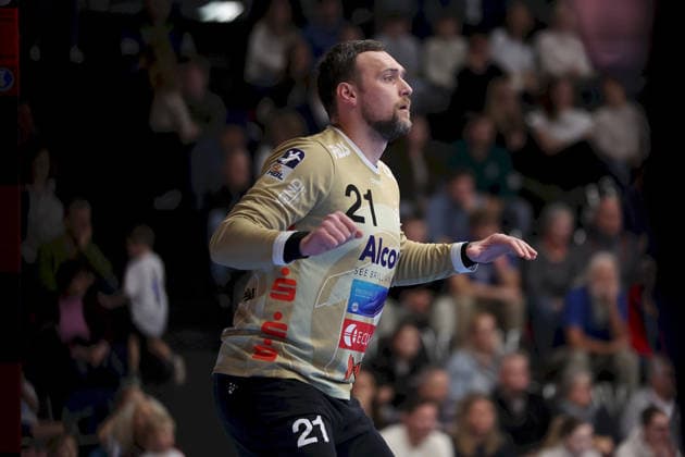 13.12.2025, Herren, Handball, Saison 2025 2026, 2. Handball-Bundesliga, 15. Spieltag: TV Grosswallstadt - 1. VfL Potsdam Torhüter Stefan Hanemann ( 21, TV Großwallstadt) Elsenfeld Untermainhalle Bayern Deutschland