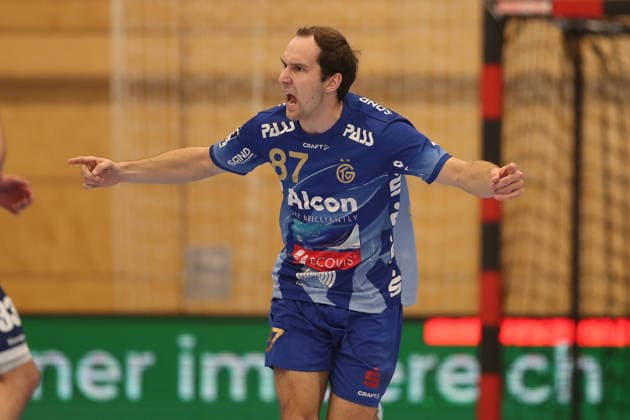 13.12.2025, Herren, Handball, Saison 2025 2026, 2. Handball-Bundesliga, 15. Spieltag: TV Grosswallstadt - 1. VfL Potsdam Maxim Schalles ( 87, TV Großwallstadt), Torjubel, Gestik, Emotionen Elsenfeld Untermainhalle Bayern Deutschland