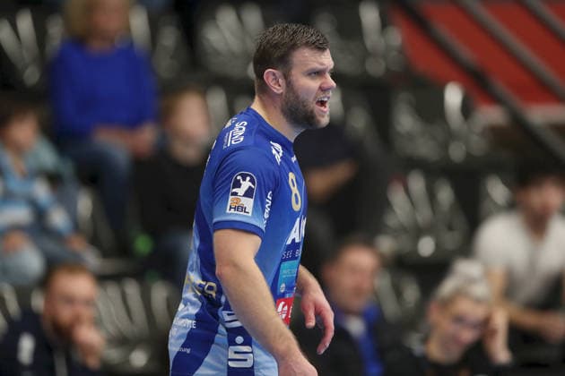 13.12.2025, Herren, Handball, Saison 2025 2026, 2. Handball-Bundesliga, 15. Spieltag: TV Grosswallstadt - 1. VfL Potsdam Florian Eisenträger ( 8, TV Großwallstadt) Elsenfeld Untermainhalle Bayern Deutschland