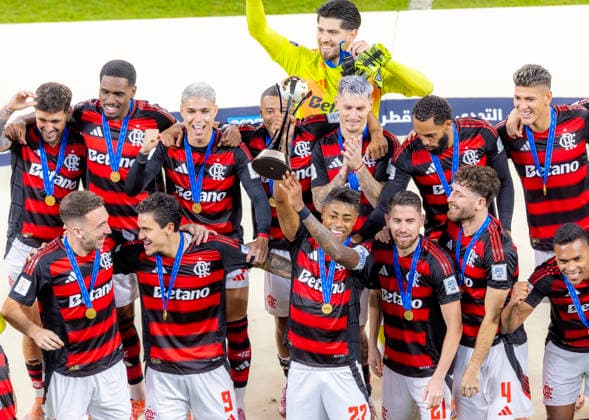 Qatar: Soccer FIFA Challenger Cup 2025, Final CR Flamengo (Brazil) vs Pyramids FC (Egypt) Ahmed Bin Ali Stadium (Al Rayyan), Doha, December 13, 2025. CR Flamengo are crowned champions following the final match of the tournament. *** Qatar Soccer FIFA Challenger Cup 2025, Final CR Flamengo Brazil vs Pyramids FC Egypt Ahmed Bin Ali Stadium Al Rayyan , Doha, December 13, 2025 CR Flamengo are crowned champions following the final match of the tournament Copyright: xRedhaxHosnixSegganix