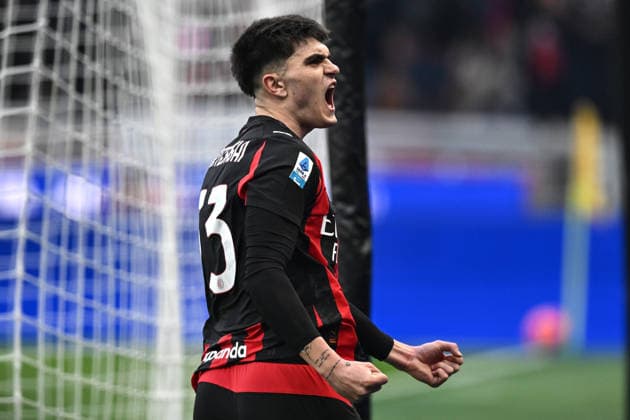 Db Milano 14 12 2025 - campionato di calcio serie A Milan-Sassuolo foto Daniele Buffa Image nella foto: esultanza gol Davide Bartesachi 