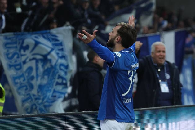 2025.12.14 xjfx 2.Bundesliga SV Darmstadt 98 - SC Preussen Muenster v.l., Kilian Julian Corredor (SV Darmstadt 98) Torjubel, Goal celebration, celebrate the goal (DFL DFB REGULATIONS PROHIBIT ANY USE OF PHOTOGRAPHS as IMAGE SEQUENCES and or QUASI-VIDEO)