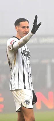 Fussball - 2.Bundesliga - Saison 2025 26 14.12.2025 Ursapharm-Arena SV Elversberg (elv) - Fortuna Düsseldorf (d) 1:0 Younes EBNOUTALIB (SV Elversberg) Fussball - 2. Bundesliga - SV Elversberg