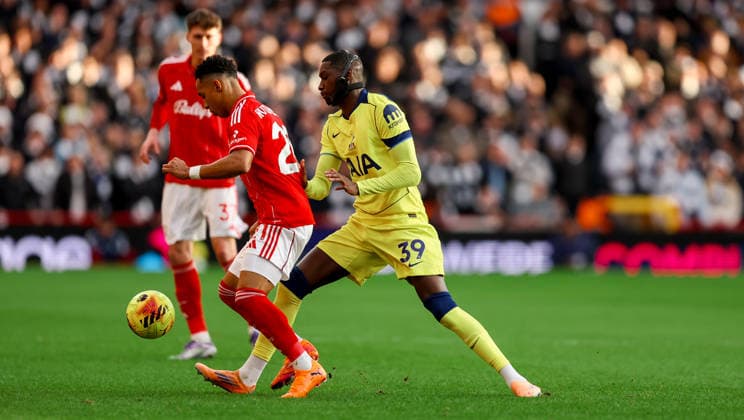Nottingham Forest v Tottenham Hotspur Premier League 14 12 2025. Tottenham Hotspur forward Randal Kolo Muani (39) during the Premier League match between Nottingham Forest and Tottenham Hotspur at the City Ground, Nottingham, England on 14 December 2025. Editorial use only DataCo restrictions apply See www.football-dataco.com , Copyright: xSimonxDaviesx PSI-23409-0071