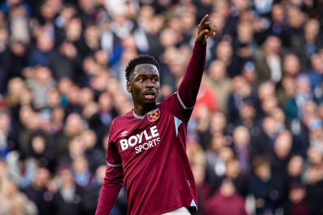 LONDON, ENGLAND - DECEMBER 14: Soungoutou Magassa of West Ham during the Premier League match between West Ham United and Aston Villa at London Stadium on December 14, 2025 in London, England. SPO 