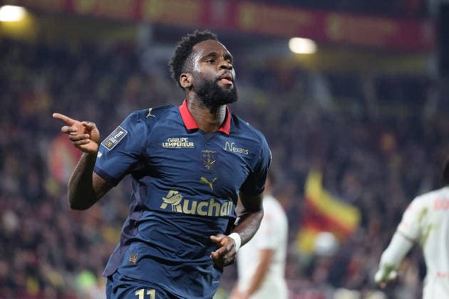 FOOTBALL : RC Lens vs OGC Nice - Ligue 1 J16 - 14 12 2025 But et joie de Odsonne EDOUARD (RC Lens) lors du match RC Lens vs OGC Nice, Ligue 1 J16, stade Bollaert-Delelis, le 14 dÃ cembre 2025 - photo Laurent Sanson PsnewZ  Copyright: xLaurentxSANSONx xPsnewZx