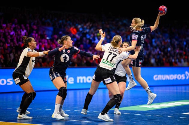 ROTTERDAM, NETHERLANDS - 14 DECEMBER, 2025: Breistol Kristine, in attack - Final match, Women s Handball World Championship, WM, Weltmeisterschaft 2025 Germany - Norway at Ahoy Arena.  Copyright: xVitaliixKliuievx