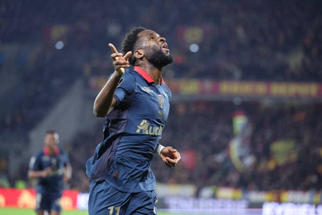 FOOTBALL : RC Lens vs OGC Nice - Ligue 1 J16 - 14 12 2025 But et joie de Odsonne EDOUARD (RC Lens) lors du match RC Lens vs OGC Nice, Ligue 1 J16, stade Bollaert-Delelis, le 14 dÃ cembre 2025 - photo Laurent Sanson PsnewZ  Copyright: xLaurentxSANSONx xPsnewZx