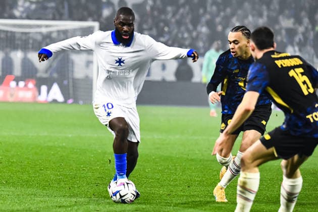 FOOTBALL : AJ Auxerre vs Lille OSC - Ligue 1 - JournÃ e 16 - 14 12 2025 Lassine Sinayoko (AJ Auxerre) AuxerreFrance  Copyright: xBaptistexAutissierx