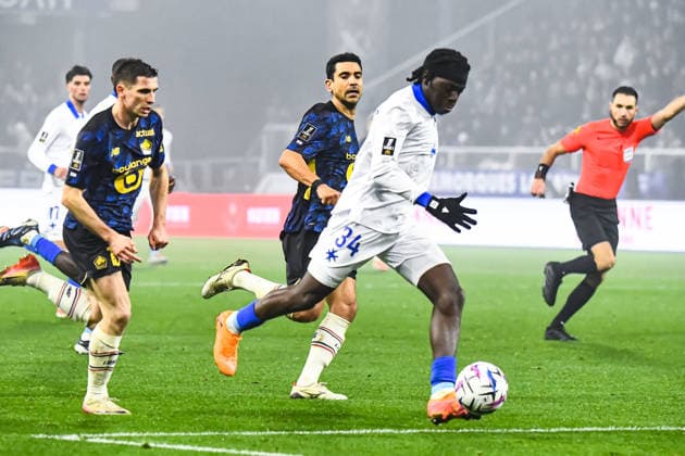 FOOTBALL : AJ Auxerre vs Lille OSC - Ligue 1 - JournÃ e 16 - 14 12 2025 Rudy Matondo (AJ Auxerre) AuxerreFrance  Copyright: xBaptistexAutissierx