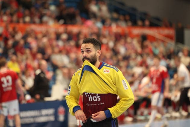 Handball Daikin Handball Bundesliga 2025 2026 - Handball Verein Hamburg vs. GWD Minden Torwart Mohammed Essam Moustafa El-Tayar (Hamburg), Sporthalle Hamburg Hamburg