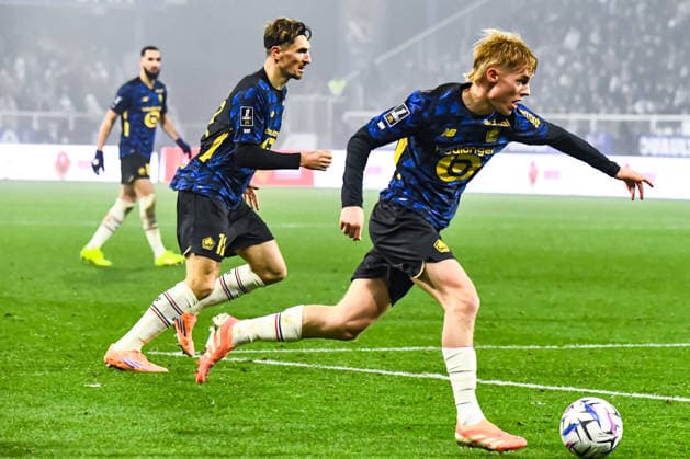 FOOTBALL : AJ Auxerre vs Lille OSC - Ligue 1 - JournÃ e 16 - 14 12 2025 Hakon Arnar Haraldsson (Lille OSC) AuxerreFrance  Copyright: xBaptistexAutissierx