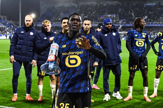 FOOTBALL : AJ Auxerre vs Lille OSC - Ligue 1 - JournÃ e 16 - 14 12 2025 Soriba Diaoune (Lille OSC) AuxerreFrance  Copyright: xBaptistexAutissierx