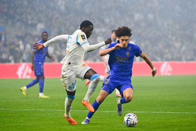 Olympique de Marseille v AS Monaco FC - Ligue 1 McDonald s 2025 2026 11 Maghnes AKLIOUCHE (asm) - 22 Timothy WEAH (om) during the Ligue 1 McDonald s match between Marseille and Monaco at Stade Velodrome on December 14, 2025 in Marseille, France. Marseille France  Copyright: xFEPx 776348233