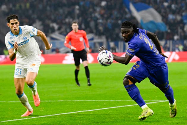 FOOTBALL : Olympique de Marseille VS AS Monaco - Ligue 1 Mc™Donalds - 14 12 2025 Mohammed Salisu (ASM) - Ligue 1 Mc™Donalds match between Olympique de Marseille and AS Monaco on December 14, 2025 at the Orange Velodrome Stadium in Marseille. MarseilleFrance  Copyright: xWilliamxCannarellax