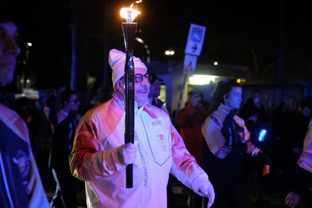 The Olympic Torch arrives in Palermo during the Olympic Torch Relay for the Olympic Winter games, Winterspiele,Spiele, Summer games Milano Cortina 2026 in Palermo, Italy, on 15 December 2025; in the photo: First torchbearer  Copyright: xFedericoxSerra IPAxSportx xipa-agency.netx xx IPA_69192812 IPA_Agency_IPA69192812