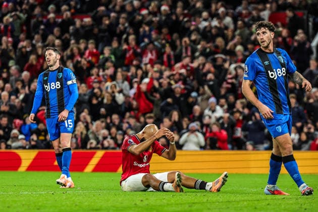Premier League Manchester United, ManU v Bournemouth Ruben Amorim manager of Manchester United reacts during the Premier League match Manchester United vs Bournemouth at Old Trafford, Manchester, United Kingdom, 15th December 2025 (Photo by Mark Cosgrove News Images) Manchester Old Trafford Greater Manchester United Kingdom Copyright: xMarkxCosgrove NewsxImagesx